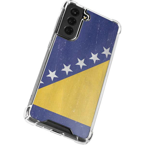 Bosnia and Herzegovina Flag Distressed Galaxy S22 Plus Clear Case