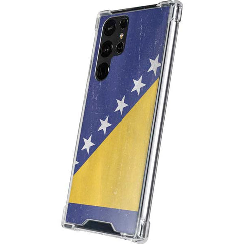 Bosnia and Herzegovina Flag Distressed Galaxy S22 Ultra Clear Case