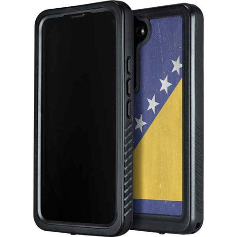 Bosnia and Herzegovina Flag Distressed Galaxy S23 Plus Waterproof Case