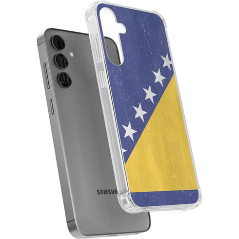 Bosnia and Herzegovina Flag Distressed Galaxy S24 Plus Clear Case