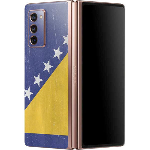 Bosnia and Herzegovina Flag Distressed Galaxy Z Fold2 5G Skin