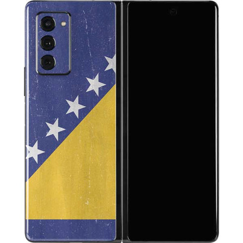 Bosnia and Herzegovina Flag Distressed Galaxy Z Fold2 5G Skin