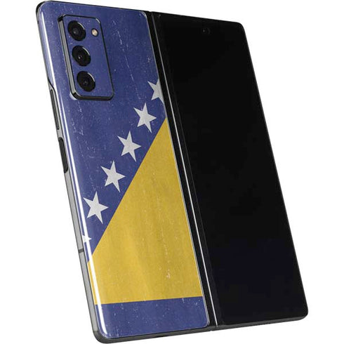 Bosnia and Herzegovina Flag Distressed Galaxy Z Fold2 5G Skin