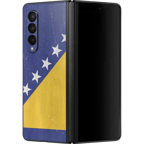 Bosnia and Herzegovina Flag Distressed Galaxy Z Fold3 5G Skin