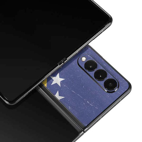 Bosnia and Herzegovina Flag Distressed Galaxy Z Fold3 5G Skin