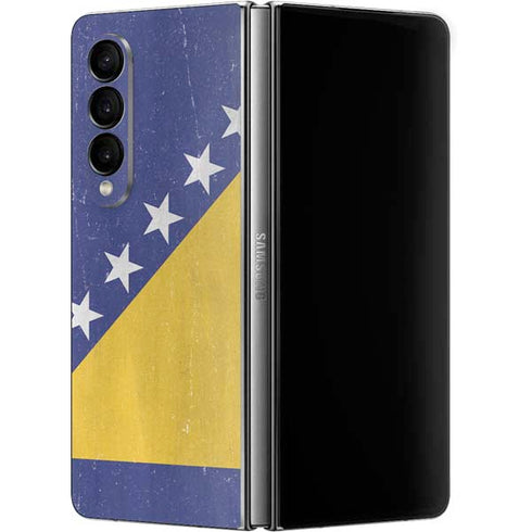 Bosnia and Herzegovina Flag Distressed Galaxy Z Fold4 5G Skin