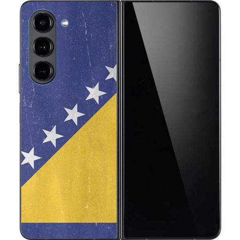 Bosnia and Herzegovina Flag Distressed Galaxy Z Fold5 5G Skin