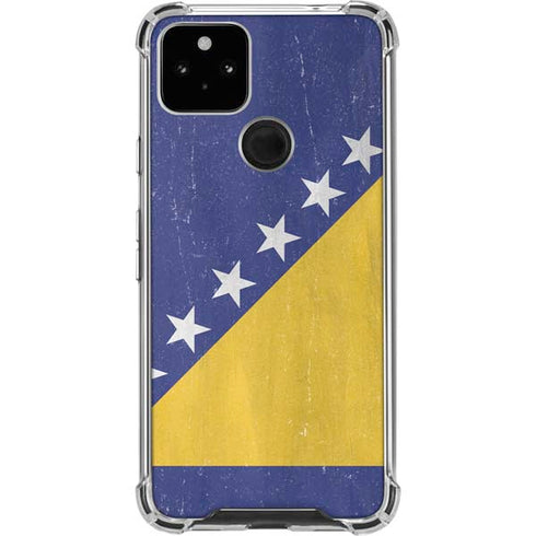 Bosnia and Herzegovina Flag Distressed Google Pixel 5a 5G Clear Case