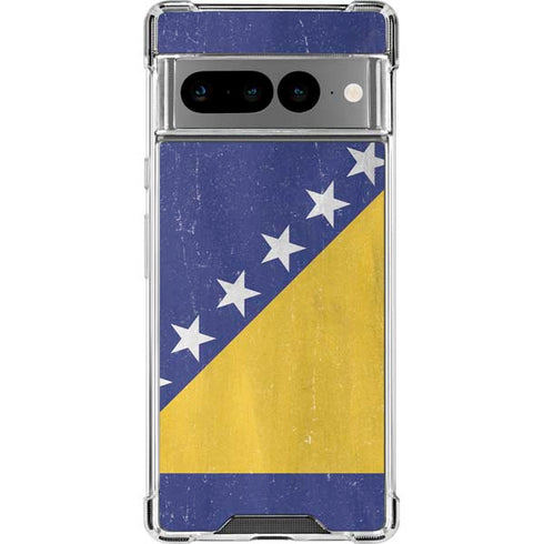 Bosnia and Herzegovina Flag Distressed Google Pixel 7 Pro Clear Case
