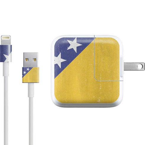 Bosnia and Herzegovina Flag Distressed iPad Charger (10W USB) Skin