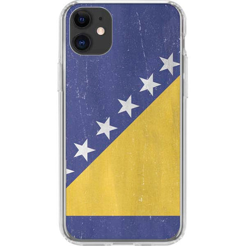 Bosnia and Herzegovina Flag Distressed iPhone 11 Clear Case