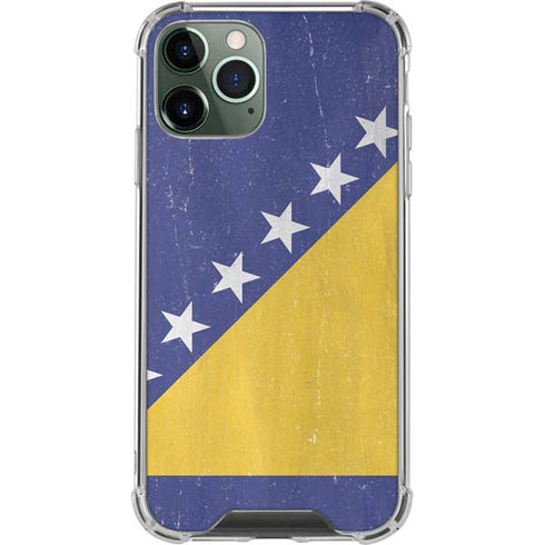 Bosnia and Herzegovina Flag Distressed iPhone 11 Pro Max Clear Case