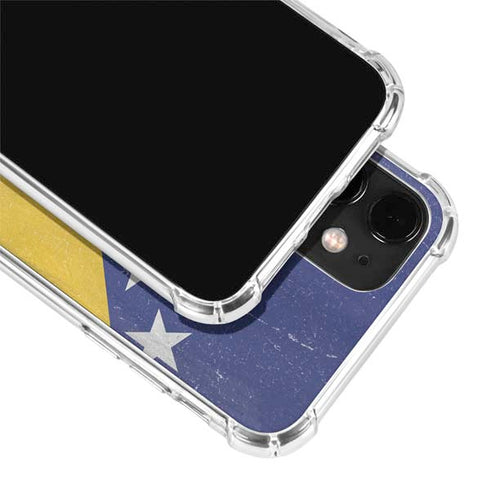 Bosnia and Herzegovina Flag Distressed iPhone 12 Clear Case