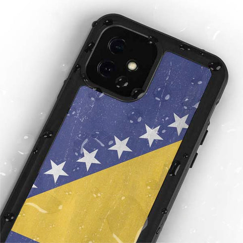 Bosnia and Herzegovina Flag Distressed iPhone 12 Mini Waterproof Case