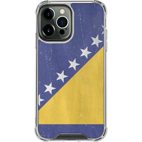 Bosnia and Herzegovina Flag Distressed iPhone 13 Pro Max Clear Case