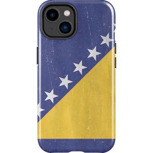 Bosnia and Herzegovina Flag Distressed iPhone 15 Plus Impact Case