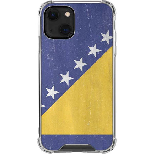 Bosnia and Herzegovina Flag Distressed iPhone 14 Plus Clear Case