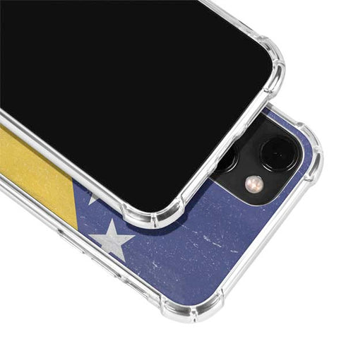 Bosnia and Herzegovina Flag Distressed iPhone 15 Plus Clear Case