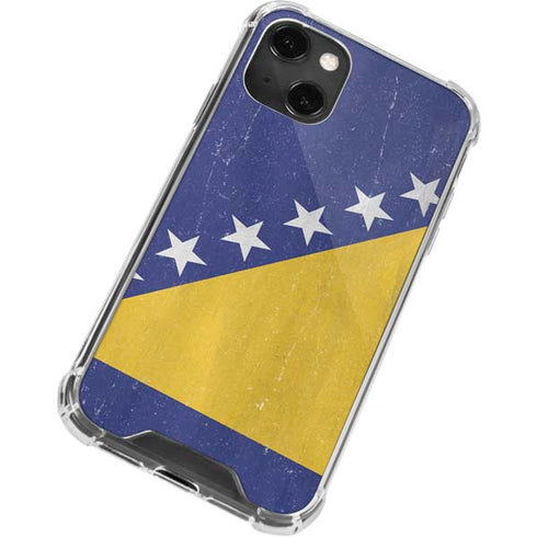 Bosnia and Herzegovina Flag Distressed iPhone 14 Plus Clear Case