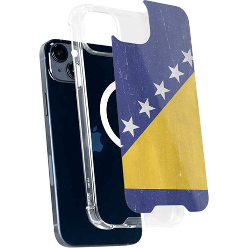 Bosnia and Herzegovina Flag Distressed iPhone 15 Plus MagSafe Case