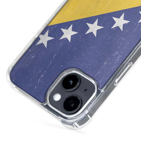 Bosnia and Herzegovina Flag Distressed iPhone 15 Plus MagSafe Case