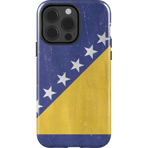 Bosnia and Herzegovina Flag Distressed iPhone 15 Pro Impact Case