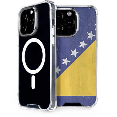 Bosnia and Herzegovina Flag Distressed iPhone 15 Pro MagSafe Case