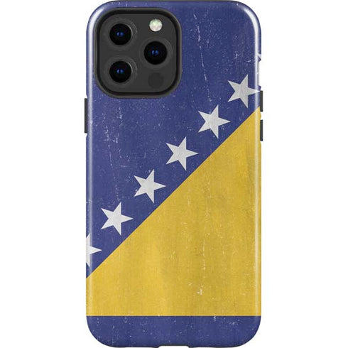 Bosnia and Herzegovina Flag Distressed iPhone 15 Pro Max Impact Case