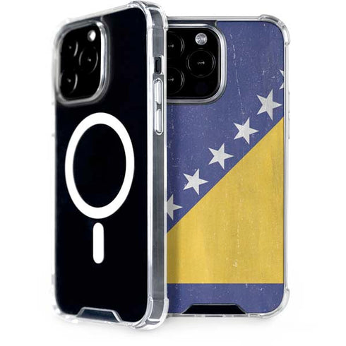 Bosnia and Herzegovina Flag Distressed iPhone 14 Pro Max MagSafe Case
