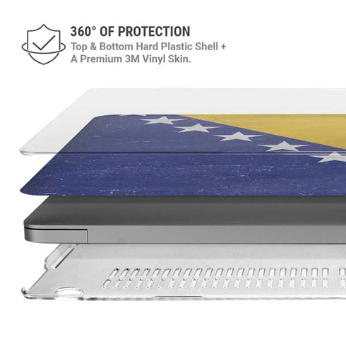 Bosnia and Herzegovina Flag Distressed MacBook Pro 16in (2021-25) Case plus Skin