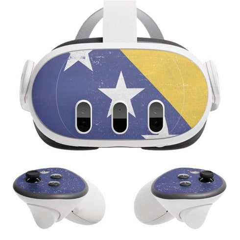Bosnia and Herzegovina Flag Distressed Meta Quest 3 Skin