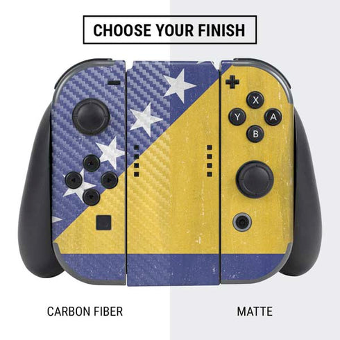 Bosnia and Herzegovina Flag Distressed Nintendo Switch Bundle Skin