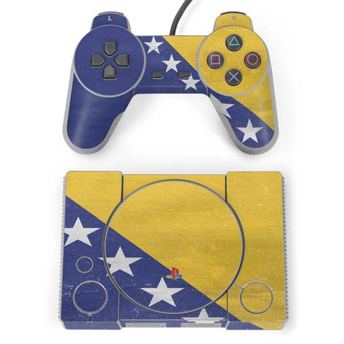 Bosnia and Herzegovina Flag Distressed PlayStation Classic Bundle Skin
