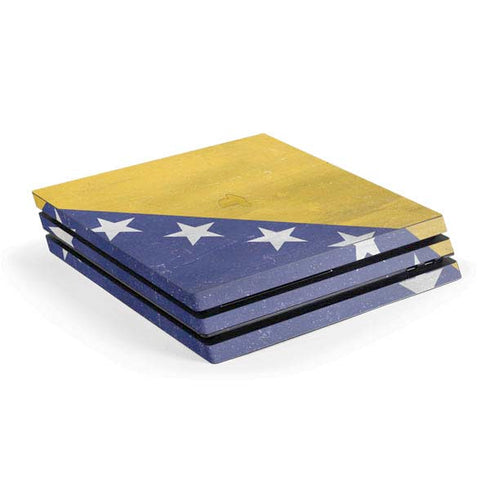Bosnia and Herzegovina Flag Distressed PS4 Pro Console Skin