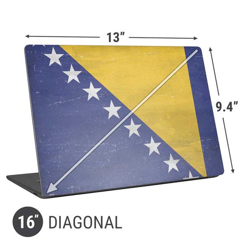 Bosnia and Herzegovina Flag Distressed Universal Laptop 16in (13 x 9.4in) Skin