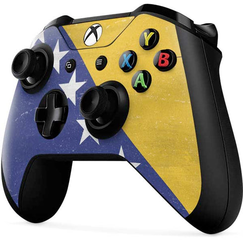 Bosnia and Herzegovina Flag Distressed Xbox One X Controller Skin