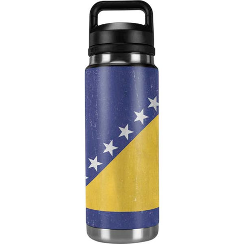 Bosnia and Herzegovina Flag Distressed YETI Rambler 26oz Bottle Skin
