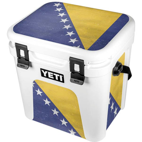 Bosnia and Herzegovina Flag Distressed YETI Roadie 24 Hard Cooler Skin