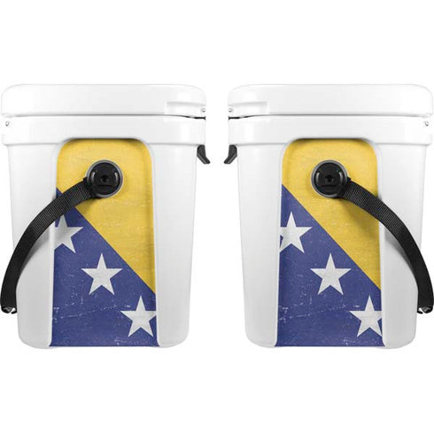Bosnia and Herzegovina Flag Distressed YETI Roadie 24 Hard Cooler Skin