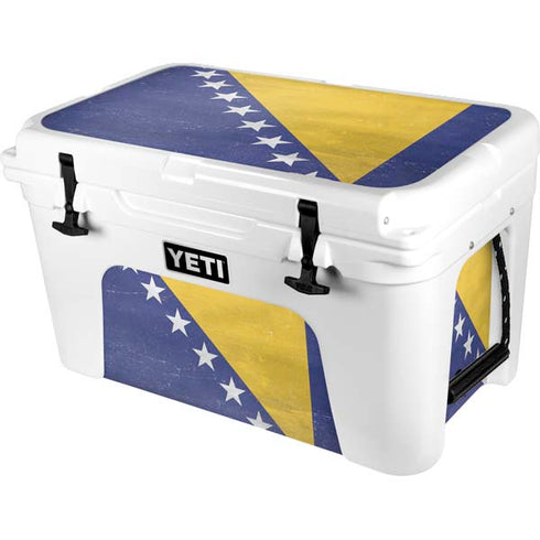 Bosnia and Herzegovina Flag Distressed YETI Tundra 45 Hard Cooler Skin