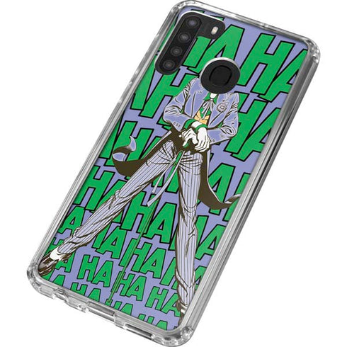 DC Comics The Joker Vintage pose pattern Galaxy A21 Clear Case
