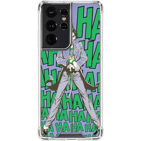 DC Comics The Joker Vintage pose pattern Galaxy S21 Ultra 5G Clear Case