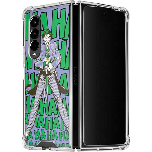 DC Comics The Joker Vintage pose pattern Galaxy Z Fold4 5G Clear Case