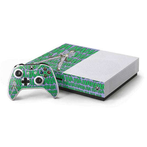 DC Comics The Joker Vintage pose pattern Xbox One S Console and Controller Bundle Skin