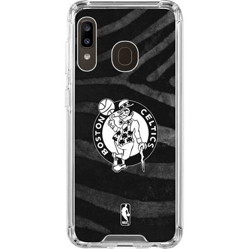 NBA Boston Celtics Black Animal Print Galaxy A30 Clear Case