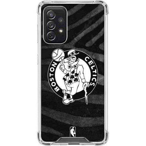 NBA Boston Celtics Black Animal Print Galaxy A72 5G Clear Case
