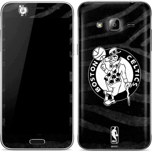 NBA Boston Celtics Black Animal Print Galaxy J3 Skin