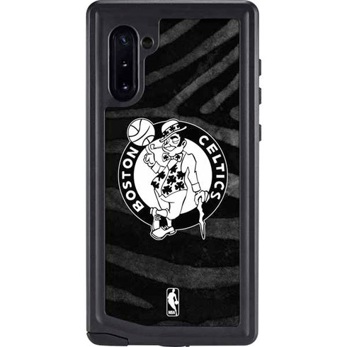 NBA Boston Celtics Black Animal Print Galaxy Note 10 Waterproof Case