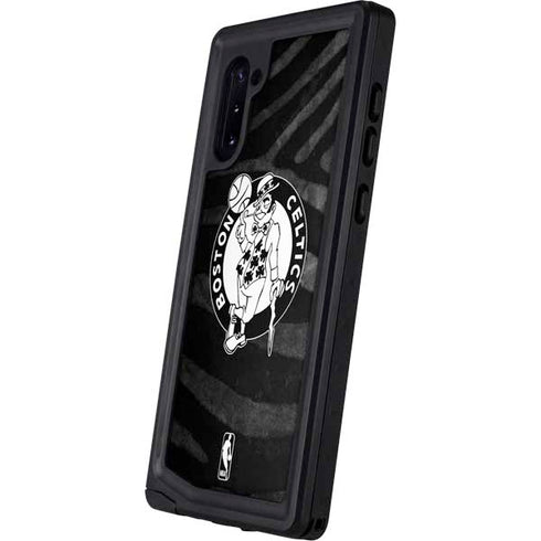 NBA Boston Celtics Black Animal Print Galaxy Note 10 Waterproof Case