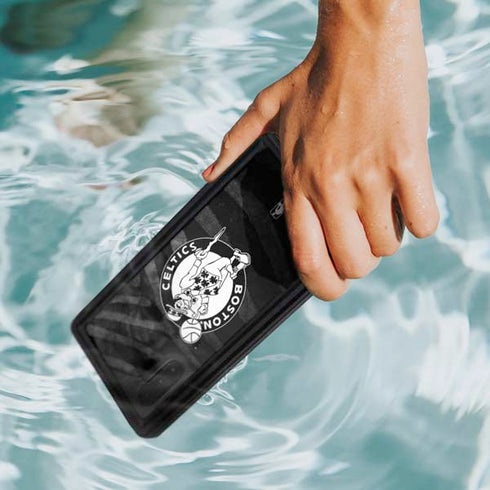 NBA Boston Celtics Black Animal Print Galaxy Note 10 Waterproof Case